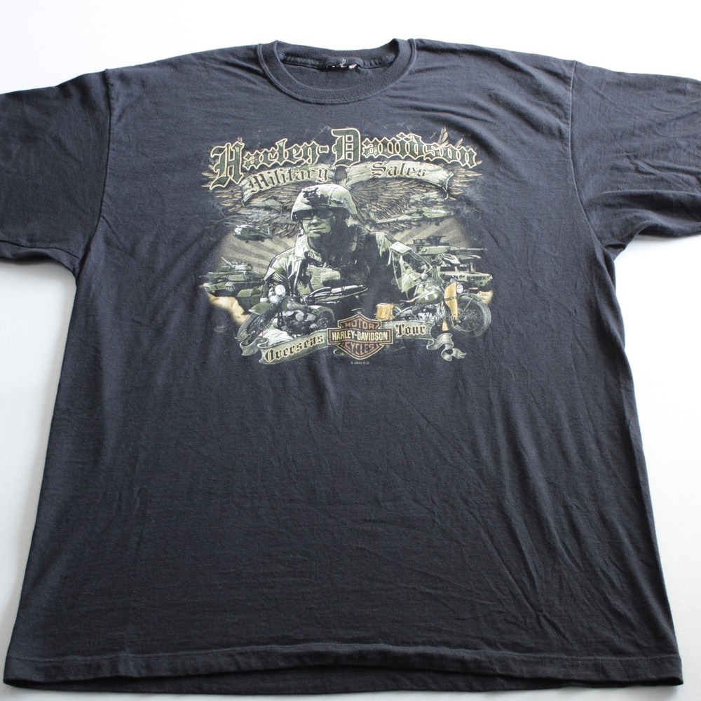 Harley-Davidson Military Sales T-Shirt Bagram Air Base Afghanistan Black XL Tall